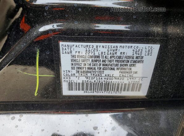 3N1AB9DV4TY217072 2026 NISSAN SENTRA Black Vista del compartimento del motor