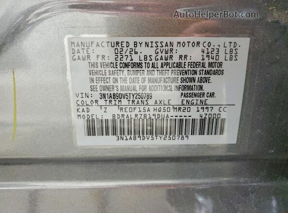 3N1AB9DV5TY250789 2026 NISSAN SENTRA Gray 