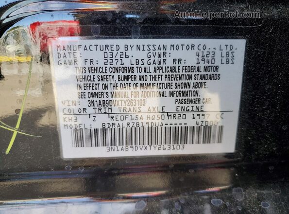3N1AB9DVXTY263103 2026 NISSAN SENTRA Black 