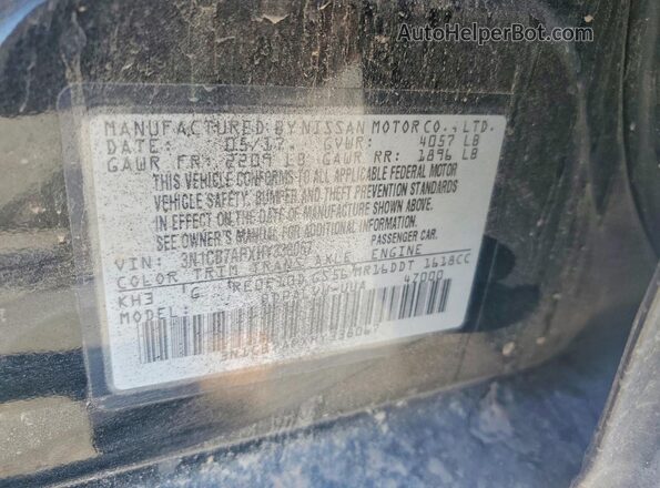3N1CB7APXHY338067 2017 NISSAN SENTRA Black Շարժիչի բաժամունքի տեսք