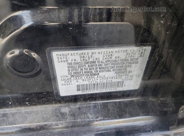 3N1CE2CP1GL355648 2016 NISSAN VERSA Black Widok komory silnika