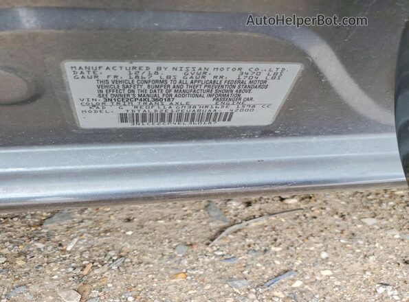 3N1CE2CP4KL360187 2019 NISSAN VERSA Gray VIN sticker view
