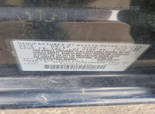3N1CE2CP8GL359504 2016 NISSAN VERSA Black 