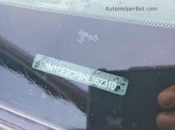3N1CE2CP8HL362310 2017 NISSAN VERSA Gray Вид наклейки з VIN-кодом
