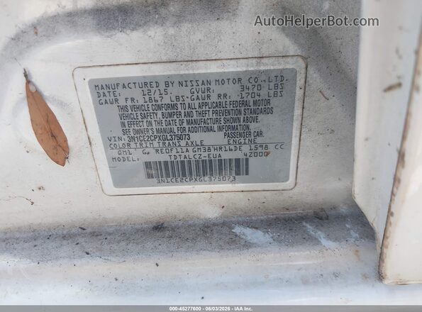 3N1CE2CPXGL375073 2016 NISSAN VERSA NOTE White Engine compartment view