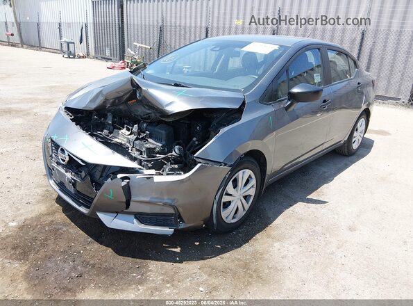 3N1CN8BV4ML894845 2021 NISSAN VERSA Gray Առջևի ձախ երեք քառորդ տեսարան