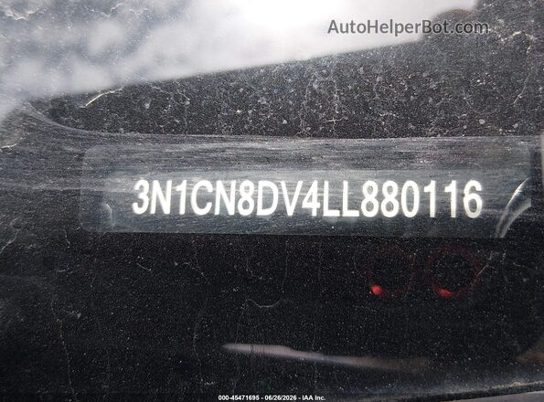 3N1CN8DV4LL880116 2020 NISSAN VERSA Black Շարժիչի բաժամունքի տեսք