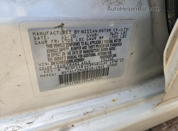 3N1CN8EV5ML829501 2021 NISSAN VERSA Silver Engine compartment view