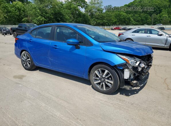 3N1CN8EV6ML835596 2021 NISSAN VERSA Blue Przód prawy