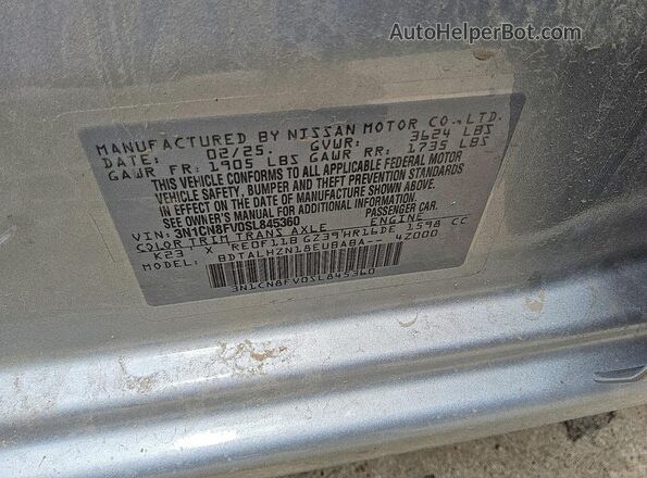 3N1CN8FV0SL845360 2025 NISSAN VERSA Silver 