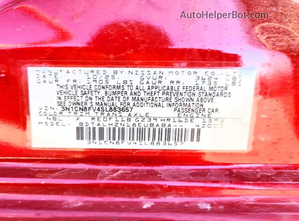 3N1CN8FV4SL883657 2025 NISSAN VERSA Red 