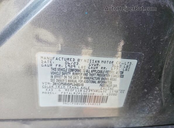 3N1CP5BV0PL548515 2023 NISSAN KICKS Gray Widok komory silnika
