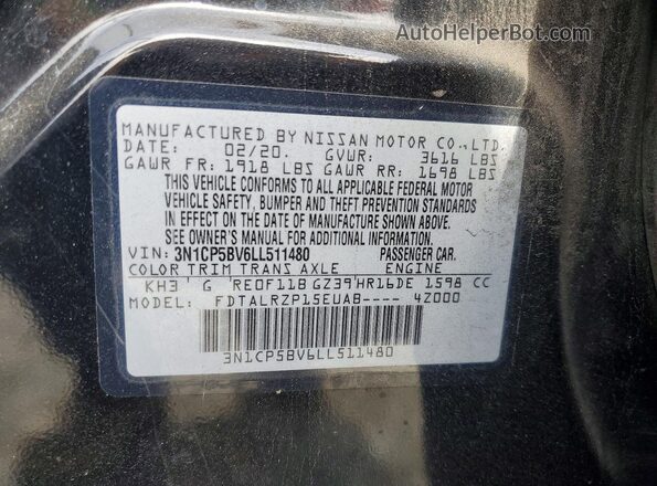 3N1CP5BV6LL511480 2020 NISSAN KICKS Black 