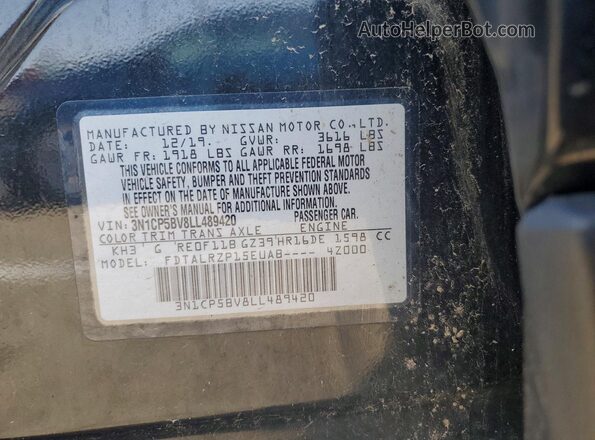 3N1CP5BV8LL489420 2020 NISSAN KICKS Black Widok komory silnika