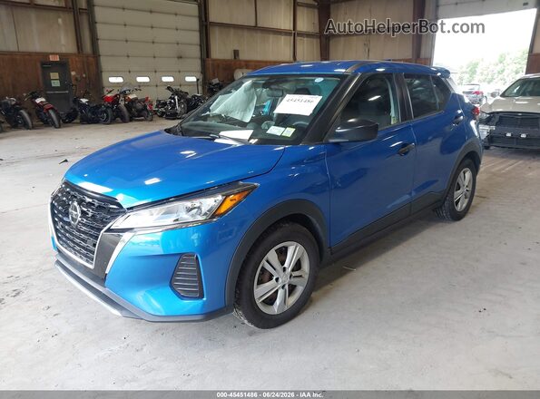 3N1CP5BV8ML470240 2021 NISSAN KICKS Blue წინა მარცხენა ხედი სამი მეოთხედიდან
