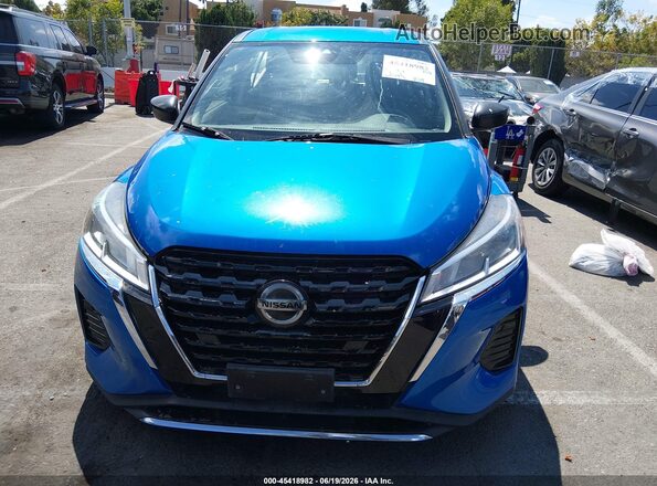 3N1CP5BV9ML527299 2021 NISSAN KICKS Blue Instrument cluster view