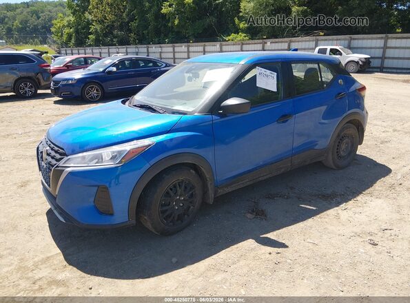 3N1CP5BVXRL481232 2024 NISSAN KICKS Blue Առջևի ձախ երեք քառորդ տեսարան