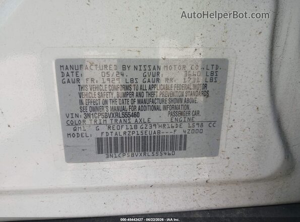 3N1CP5BVXRL555460 2024 NISSAN KICKS Белый Вид подкапотного пространства