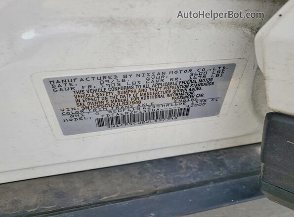 3N1CP5CU2JL537948 2018 NISSAN KICKS White VIN კოდის სტიკერის ხედი