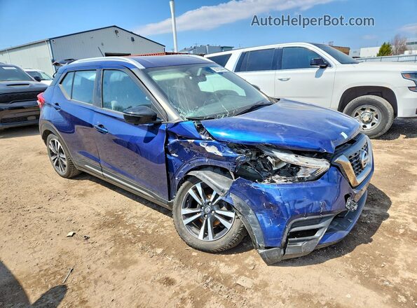 3N1CP5CU6KL553748 2019 NISSAN KICKS Синий Передняя правая четверть