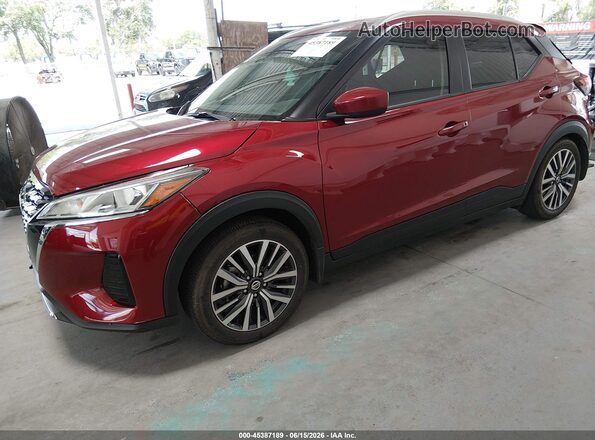 3N1CP5CV0ML514018 2021 NISSAN KICKS Red წინა მარცხენა ხედი სამი მეოთხედიდან