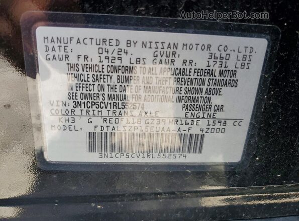 3N1CP5CV1RL552574 2024 NISSAN KICKS Black 