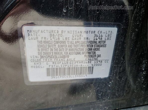 3N1CP5CV3LL545519 2020 NISSAN KICKS Black Widok wnętrza 360 stopni