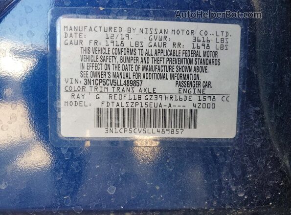 3N1CP5CV5LL489857 2020 NISSAN KICKS Blue 