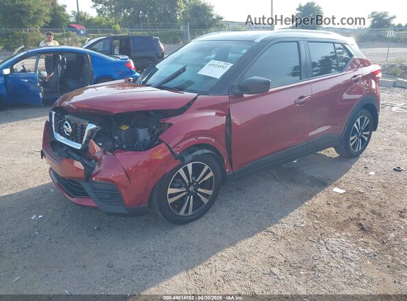 3N1CP5CV5LL513784 2020 NISSAN KICKS Burgundy წინა მარცხენა ხედი სამი მეოთხედიდან