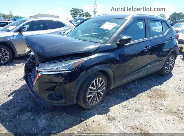 3N1CP5CV5ML482716 2021 NISSAN KICKS Black Առջևի ձախ երեք քառորդ տեսարան