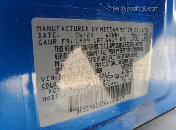 3N1CP5CV5PL553059 2023 NISSAN KICKS Blue 