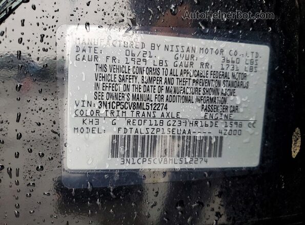 3N1CP5CV8ML512274 2021 NISSAN KICKS Black 