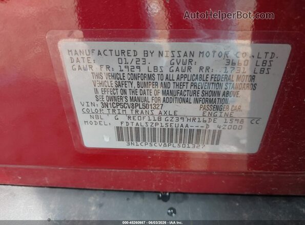 3N1CP5CV8PL501327 2023 NISSAN KICKS Red Widok komory silnika