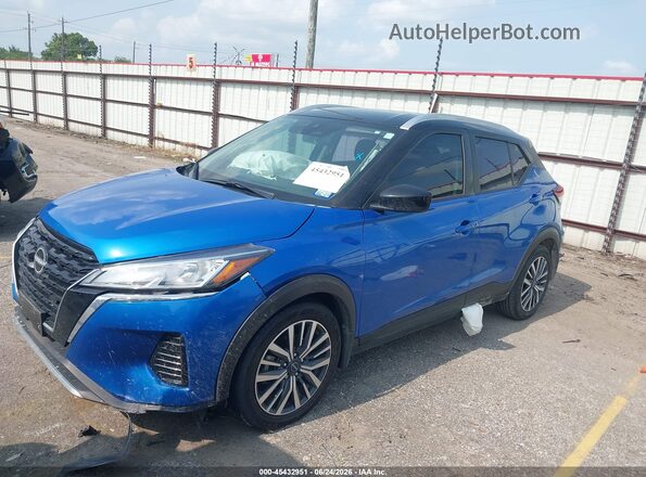 3N1CP5CV8PL527135 2023 NISSAN KICKS Blue Առջևի ձախ երեք քառորդ տեսարան