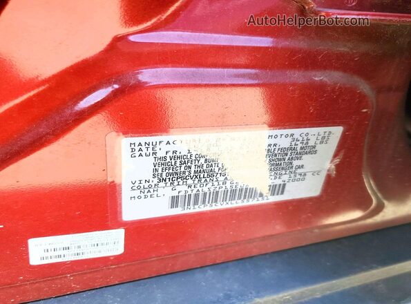 3N1CP5CVXLL557151 2020 NISSAN KICKS Бордовый Вид наклейки с VIN-кодом