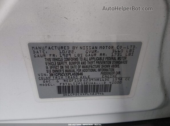3N1CP5CVXPL483946 2023 NISSAN KICKS White 