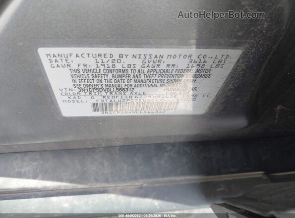 3N1CP5DV0LL566312 2020 NISSAN KICKS Gray Widok komory silnika
