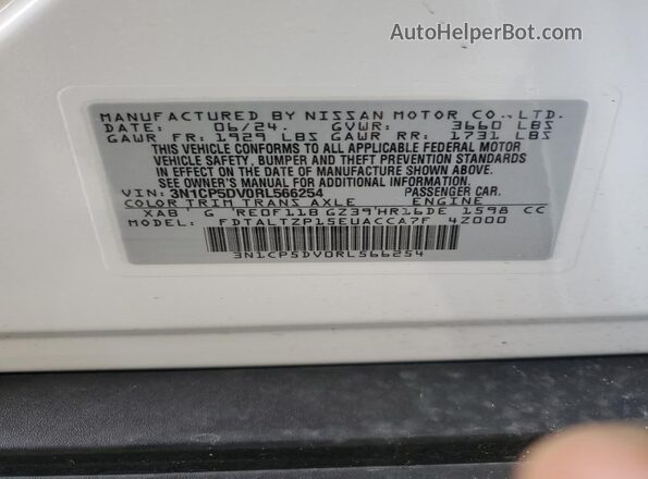 3N1CP5DV0RL566254 2024 NISSAN KICKS White 