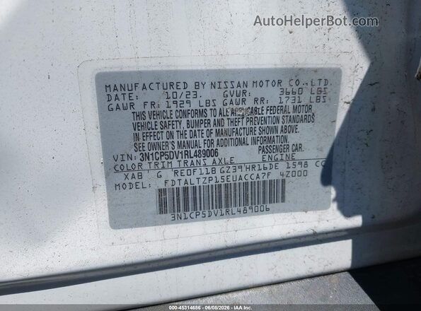 3N1CP5DV1RL489006 2024 NISSAN KICKS Белый Вид подкапотного пространства