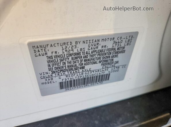 3N1CP5DV3RL507490 2024 NISSAN KICKS White 