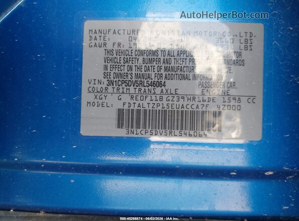 3N1CP5DV5RL546064 2024 NISSAN KICKS Blue Вид підкапотного простору