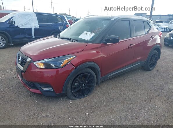 3N1CP5DV6LL572678 2020 NISSAN KICKS Red Առջևի ձախ երեք քառորդ տեսարան