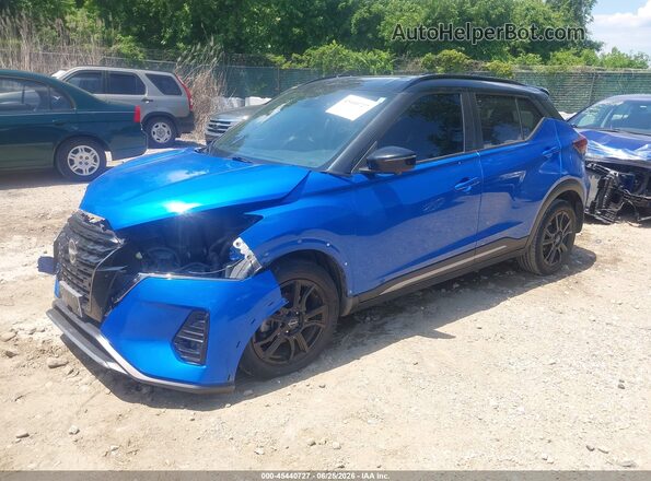 3N1CP5DV9PL470989 2023 NISSAN KICKS Blue წინა მარცხენა ხედი სამი მეოთხედიდან