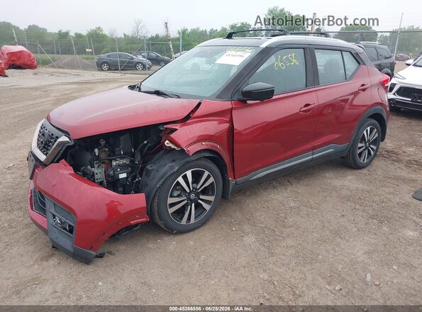 3N1CP5DVXLL516226 2020 NISSAN KICKS Burgundy Vista tres cuartos delantera izquierda
