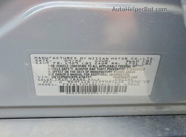 3N1CP5DVXPL478731 2023 NISSAN KICKS Gray VIN կոդի պիտակի տեսք