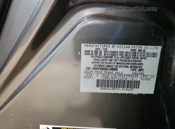 3N8AP6BB3SL348600 2025 NISSAN KICKS Gray Vista interior de 360 grados