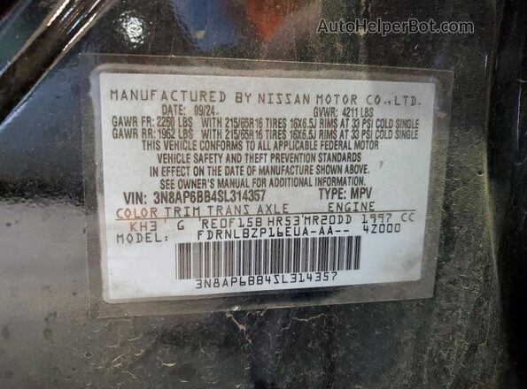 3N8AP6BB4SL314357 2025 NISSAN KICKS Black Vista del compartimento del motor