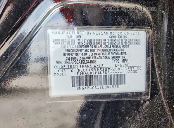 3N8AP6CA1SL344535 2025 NISSAN KICKS Black 
