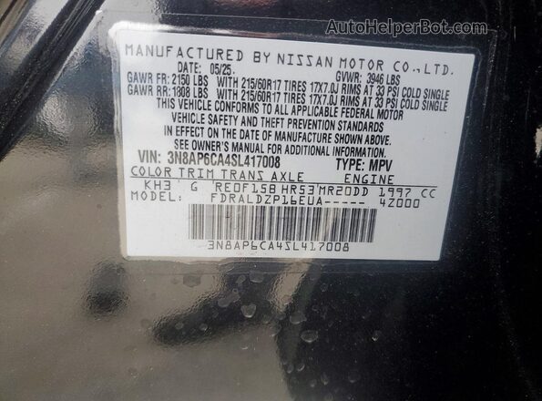 3N8AP6CA4SL417008 2025 NISSAN KICKS Black 