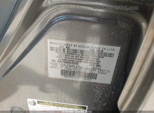 3N8AP6CB6SL408349 2025 NISSAN KICKS Silver Vista del compartimento del motor